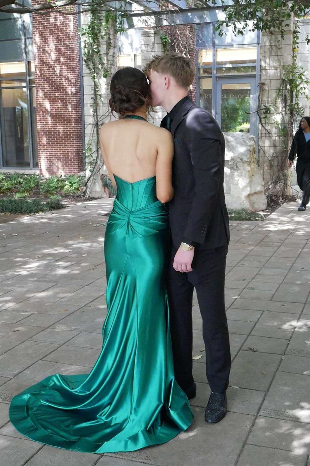 Josie | Navy Halter Corset Mermaid Plunging Deep V-neck Ruched Long Formal Dress with Slit