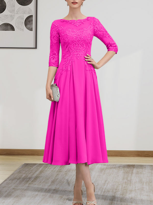 Vestido de gasa con encaje, corte A, ilusión, largo hasta la rodilla, para madre de la novia, con lentejuelas y abalorios