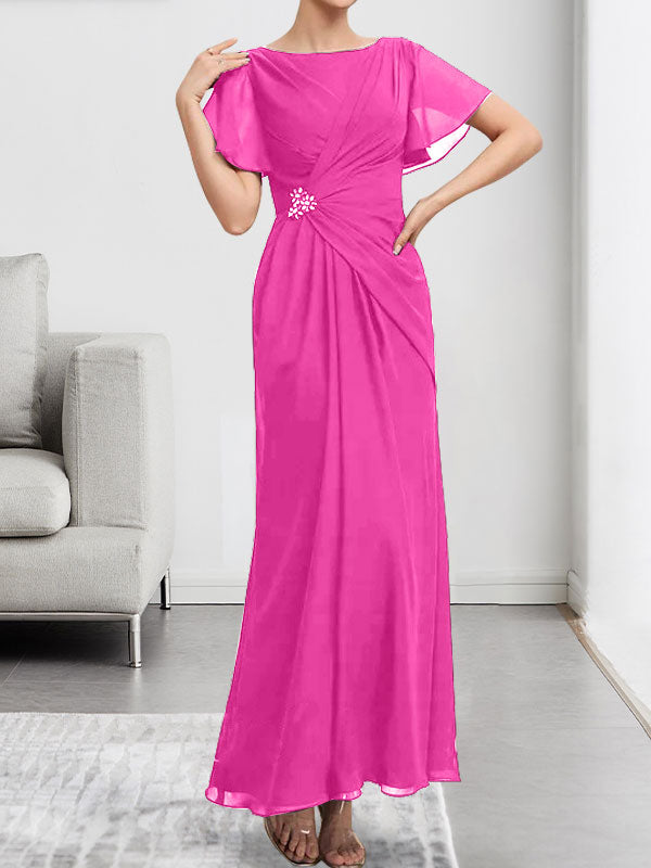 Vestido de gasa con encaje, corte A, ilusión, largo hasta la rodilla, para madre de la novia, con lentejuelas y abalorios