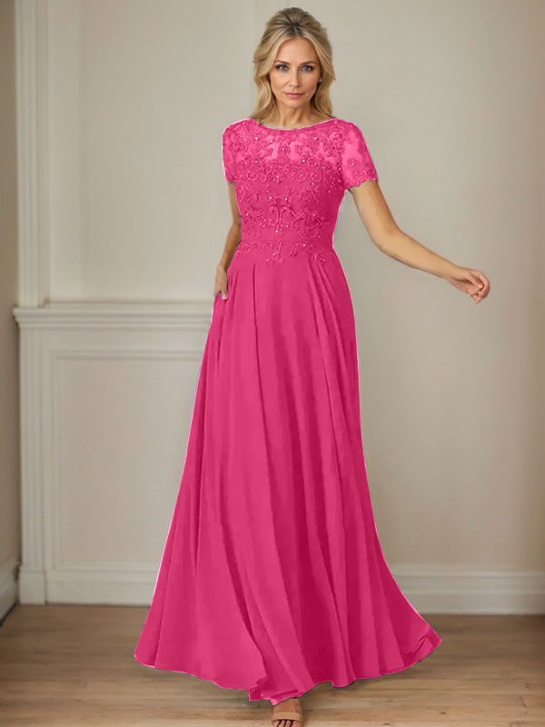 Dunkelmarineblaues A-Linien-Chiffonkleid mit U-Boot-Ausschnitt und Pailletten 