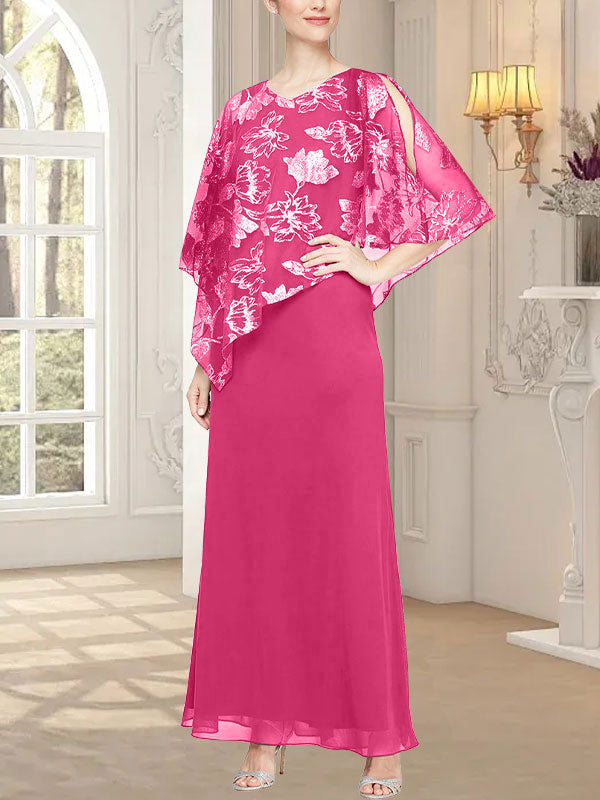 Vestido largo de malla brillante con corpiño asimétrico superpuesto novedoso