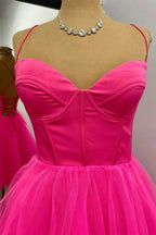 A-Linie Hot Pink Homecoming Kleid Kurzes Partykleid PD533