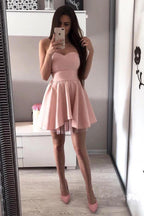 A-Linie Rosa Herzausschnitt Satin Homecoming Kleider PD244