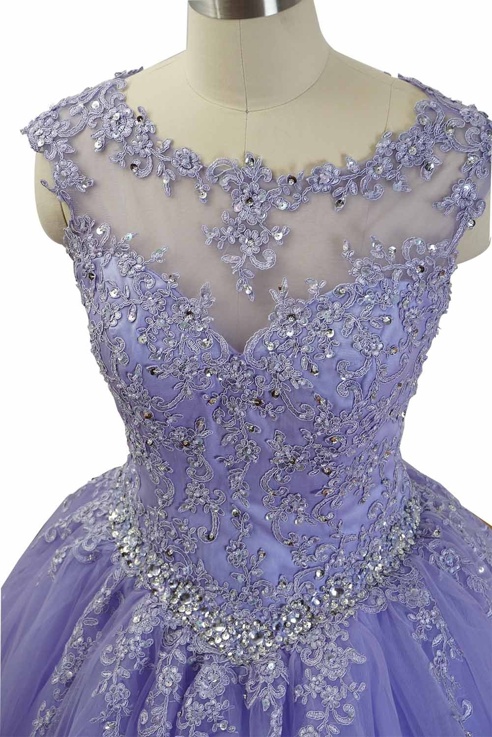 Hermosos vestidos de quinceañera con apliques y cuentas, vestido de fiesta morado Y1252