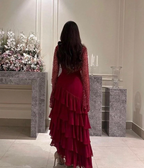 Elegante vestido de fiesta de gasa con lentejuelas y varias capas, vestido formal de noche Y7736