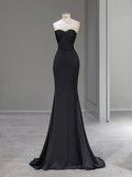 Vestido de fiesta de sirena negro con encanto, vestido de noche negro, vestido de desfile Y4507