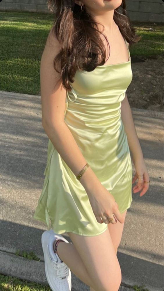 Vestido de fiesta de primavera con corte en A y sin mangas, estilo homecoming, Y6916