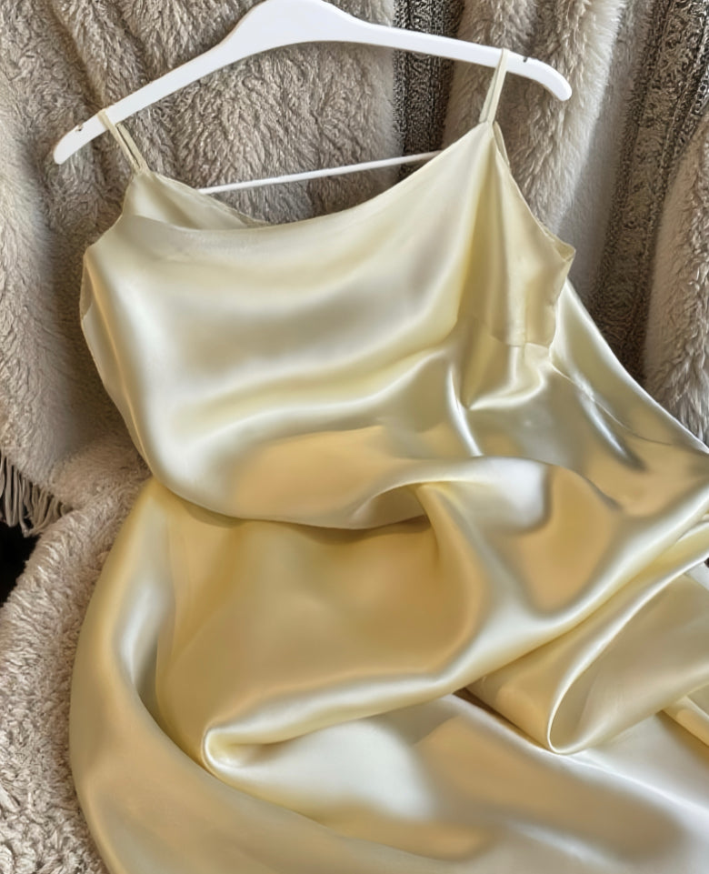 Butter Yellow Mulberry Silk Slip Dress