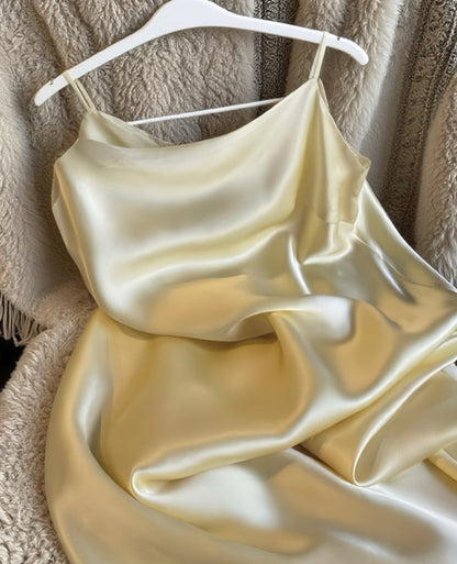 Butter Yellow Mulberry Silk Slip Dress
