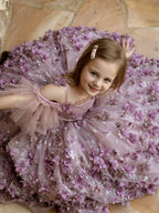 Duchesse-Linie/Princess-Linie 3D-Blumen Tüll Bodenlanges Kleid 