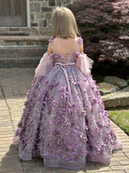 Duchesse-Linie/Princess-Linie 3D-Blumen Tüll Bodenlanges Kleid 