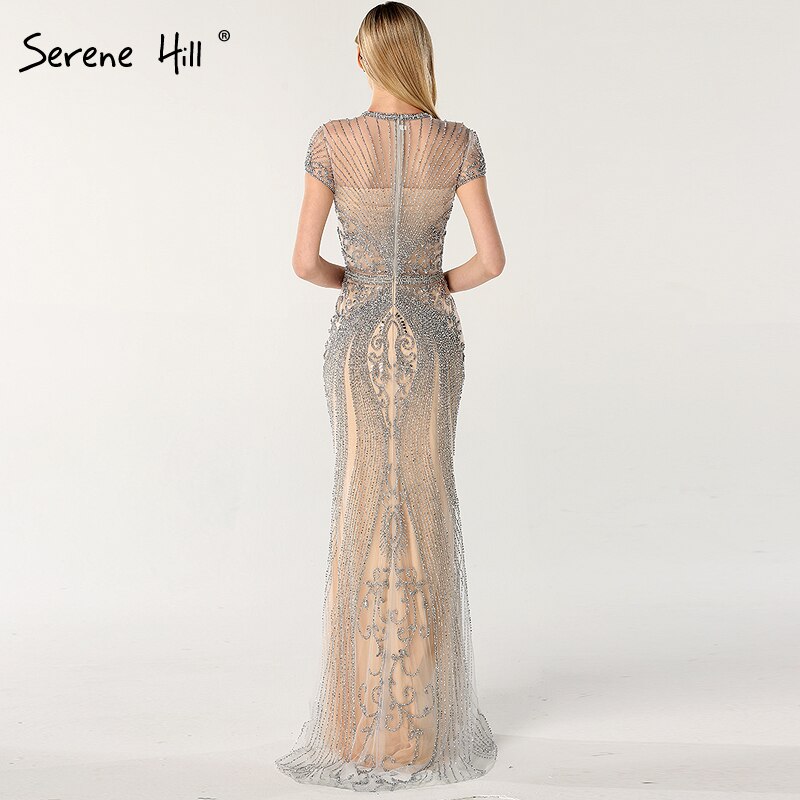 IN STOCK 2025 Luxury Cap Sleeve full diamond O-Neck Mermaid Evening Dresses Design Beading Evening Gowns Plus Size LA60742