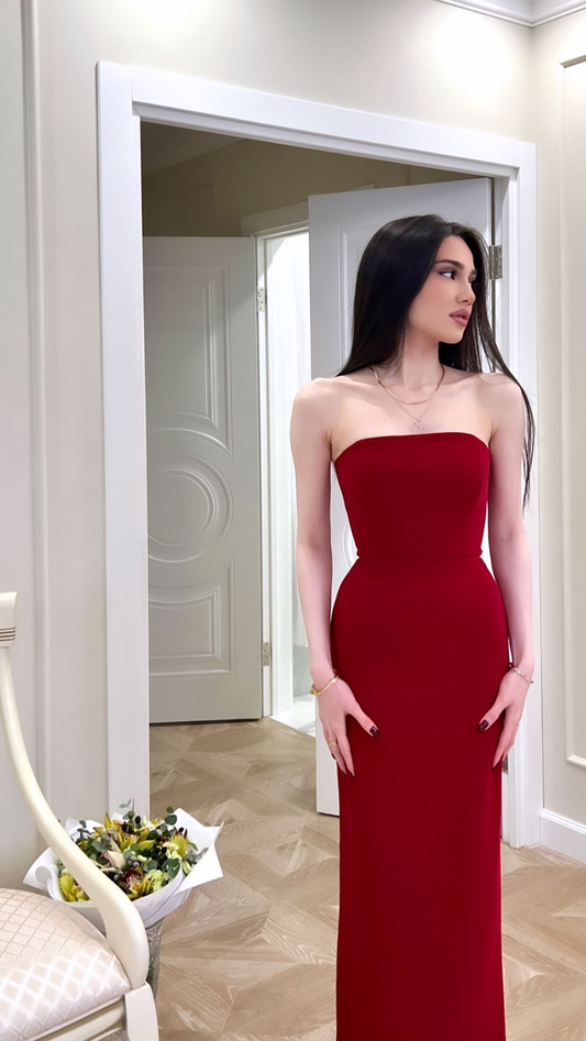 Elegantes trägerloses Etuikleid/Säulenkleid, charmantes Abendkleid Y2940