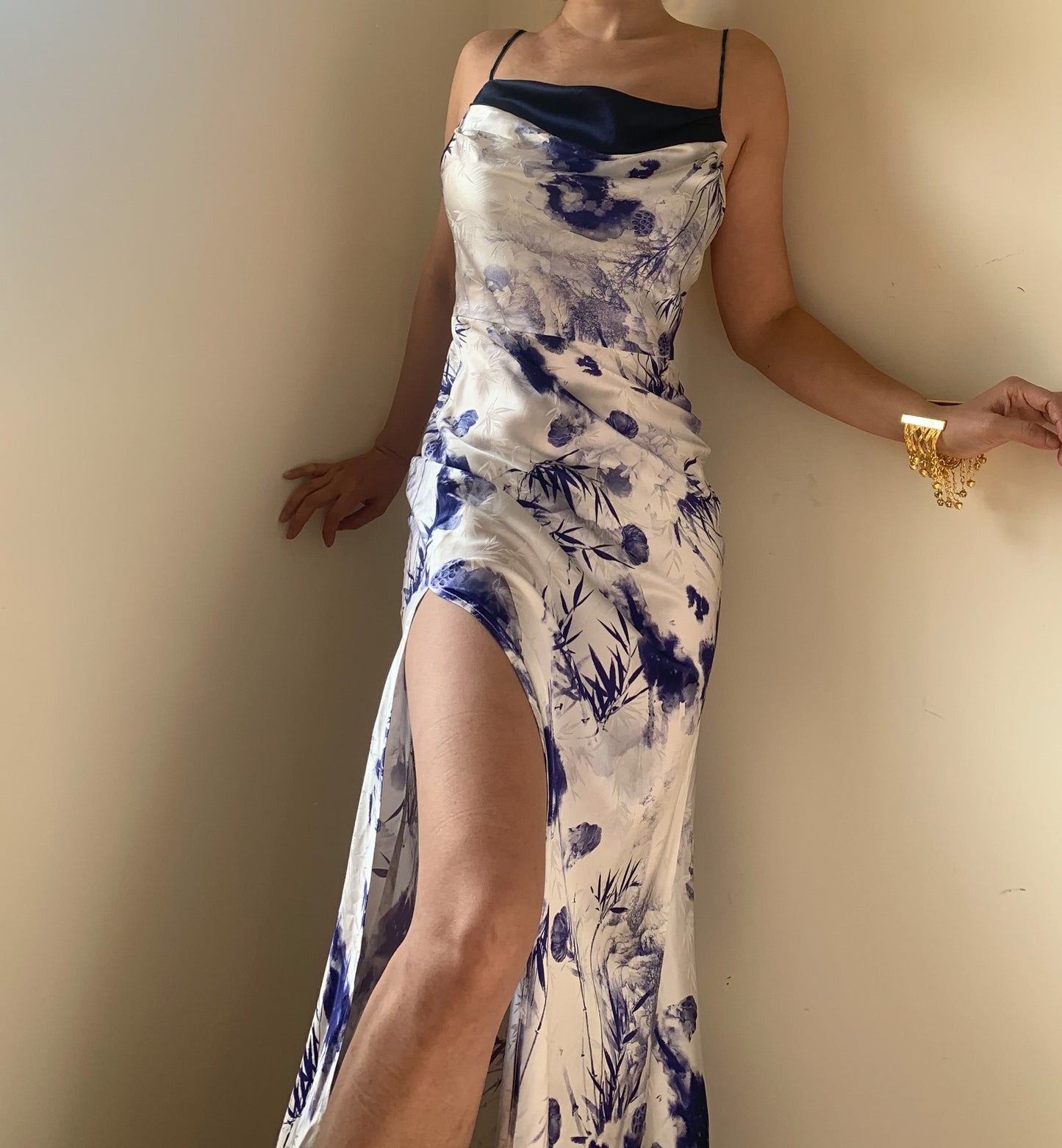 Rhiannon Silk Dress Ink Bamboo
