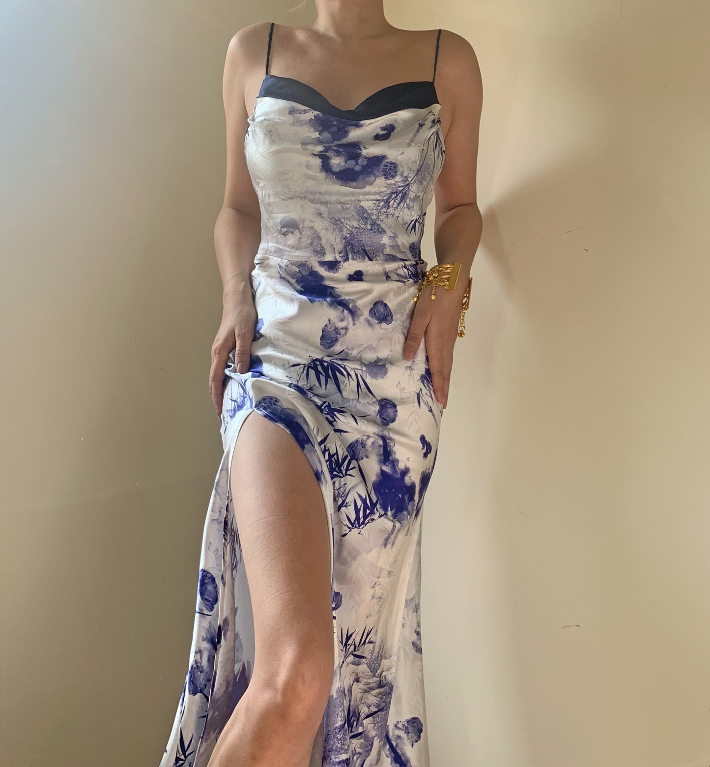 Rhiannon Silk Dress Ink Bamboo