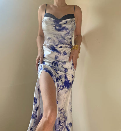 Rhiannon Silk Dress Ink Bamboo