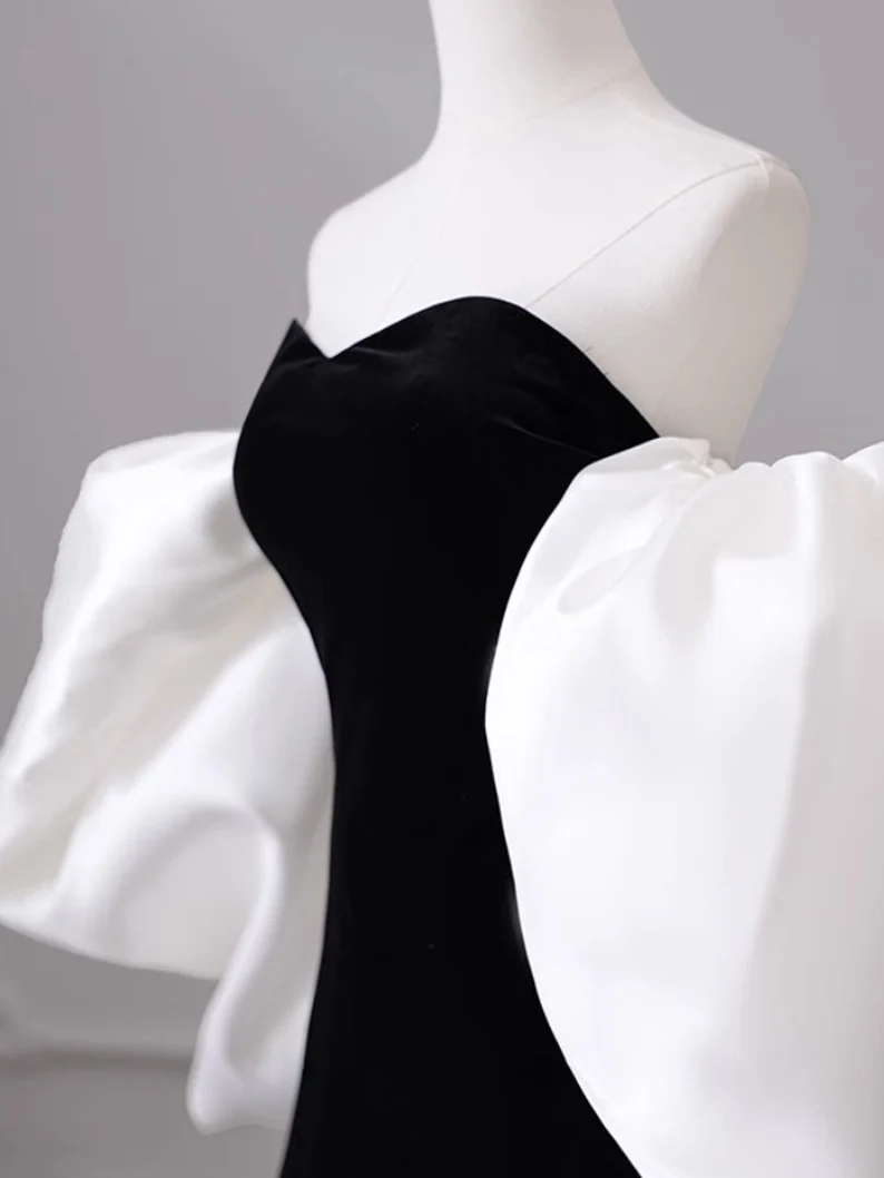 Vestido de noche negro de un solo hombro, estilo sirena de alta gama, para banquetes y fiestas, Y4382