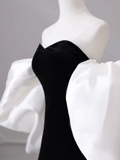 Vestido de noche negro de un solo hombro, estilo sirena de alta gama, para banquetes y fiestas, Y4382
