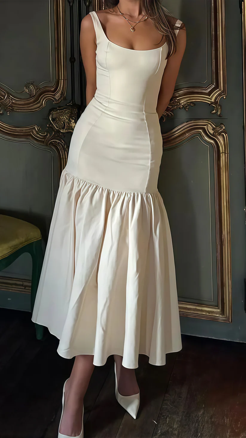 Hübsches Elfenbein Meerjungfrau Partykleid Langes Satin Abschlussball Abendkleid Y8014