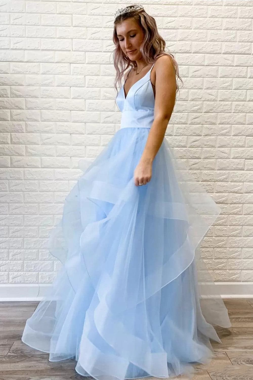 Inspiriertes Ballkleid mit Rüschen, Rosa, Abendkleider SYP39