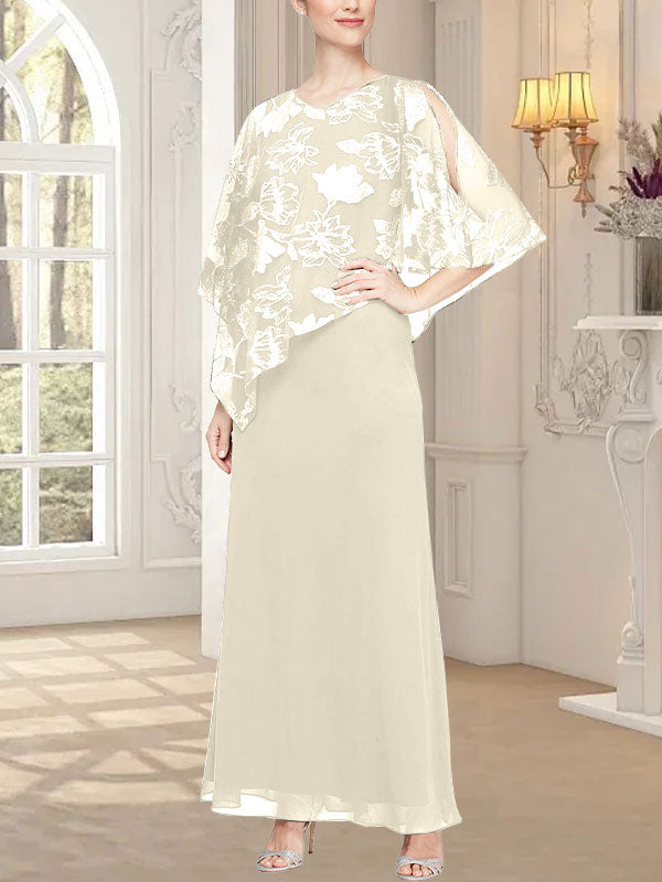 Vestido largo de malla brillante con corpiño asimétrico superpuesto novedoso