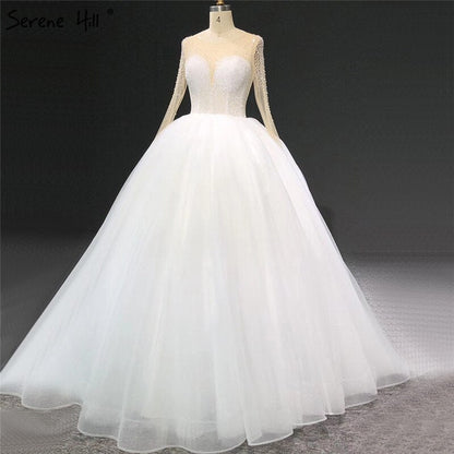 Elfenbein Langen Ärmeln Sparkle Sexy Brautkleider Perlen Pailletten Oansatz Braut Kleider HA2332 Nach Maß 