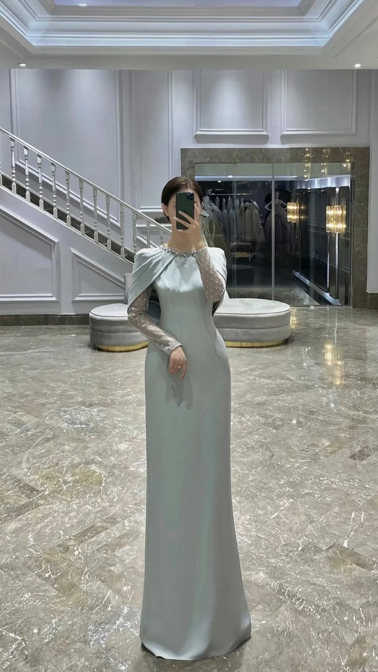 Elegant Sheath/Column Long Prom Dress Charming Evening Dress Y273