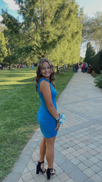 Blaues One-Shoulder-Bodycon-Kleid, enges Homecoming-Kleid Y3020