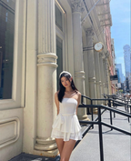 Vestido blanco sin tirantes, corte A, para fiesta de bienvenida y cumpleaños, Y2668