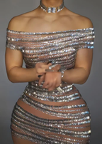 Vestido mini ajustado de fiesta con cuentas de cristal, sexy, para cóctel, Y8487