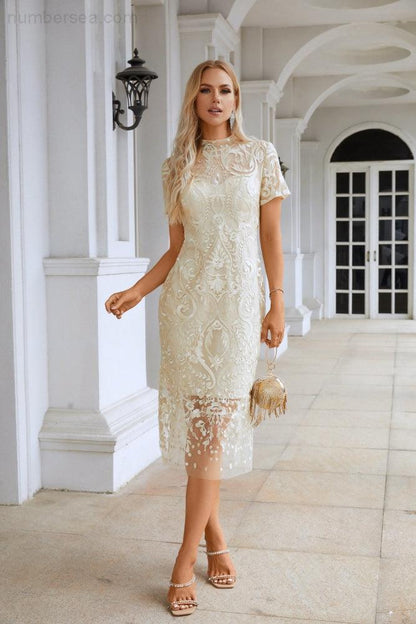 Damen stickerei kurzarm Chinesischen stil kurze abendkleid party hochzeit einkaufen abendkleid SY28105 