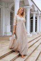 Vestido de gasa con escote en V y media manga para madre de la novia, para boda o fiesta, SY28108 
