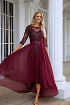 Vestido de noche de gasa con escote en V y tul bordado con lentejuelas para dama de honor, para graduación, boda, fiesta, SY28129 