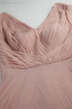 Vestido de gasa con escote en V y mangas largas hasta la rodilla para dama de honor, fiesta de graduación, boda, compras, SY28107 