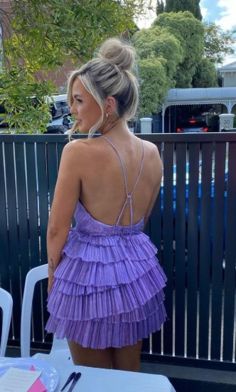 Vestido corto de fiesta con cuello espagueti y volantes, minivestido sexy Y2199