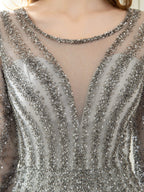 Mermaid / Trumpet Luxurious Sexy Formal Evening Dresses Prom Dresses Long Sleeves Bridesmaid Dresses