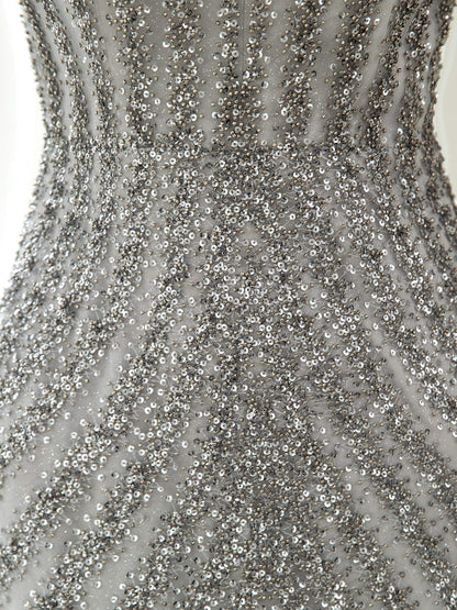 Mermaid / Trumpet Luxurious Sexy Formal Evening Dresses Prom Dresses Long Sleeves Bridesmaid Dresses