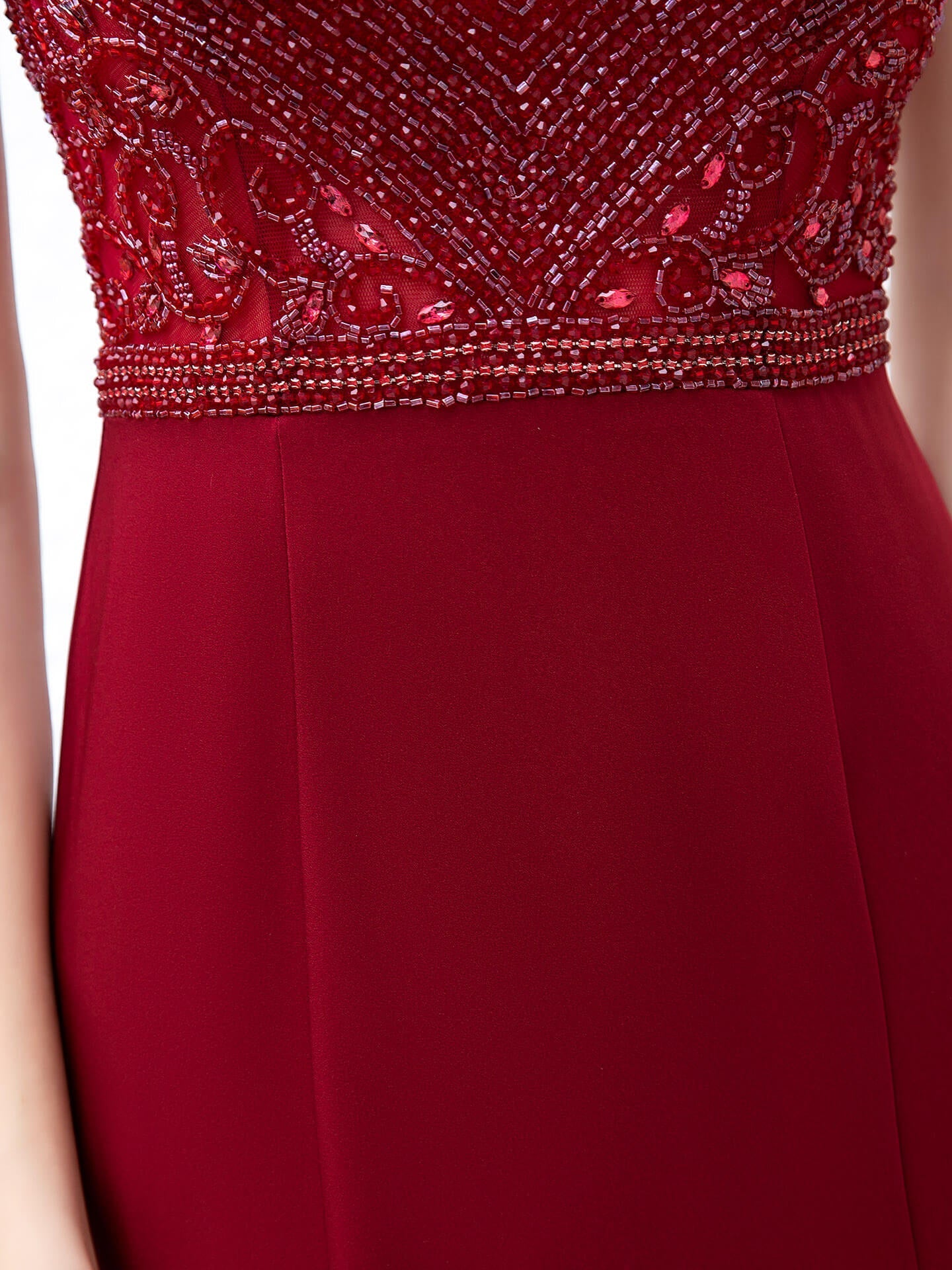 Mermaid / Trumpet Max Chiffon Beaded Luxurious Sexy Formal Evening Dresses Cap Sleeves Floor Length Prom Dresses