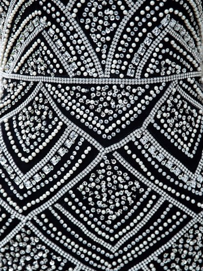 Mermaid / Trumpet Beaded Luxurious Sexy Formal Evening Dresses Spaghetti Strap Sleeveless Floor Length Prom Dresses