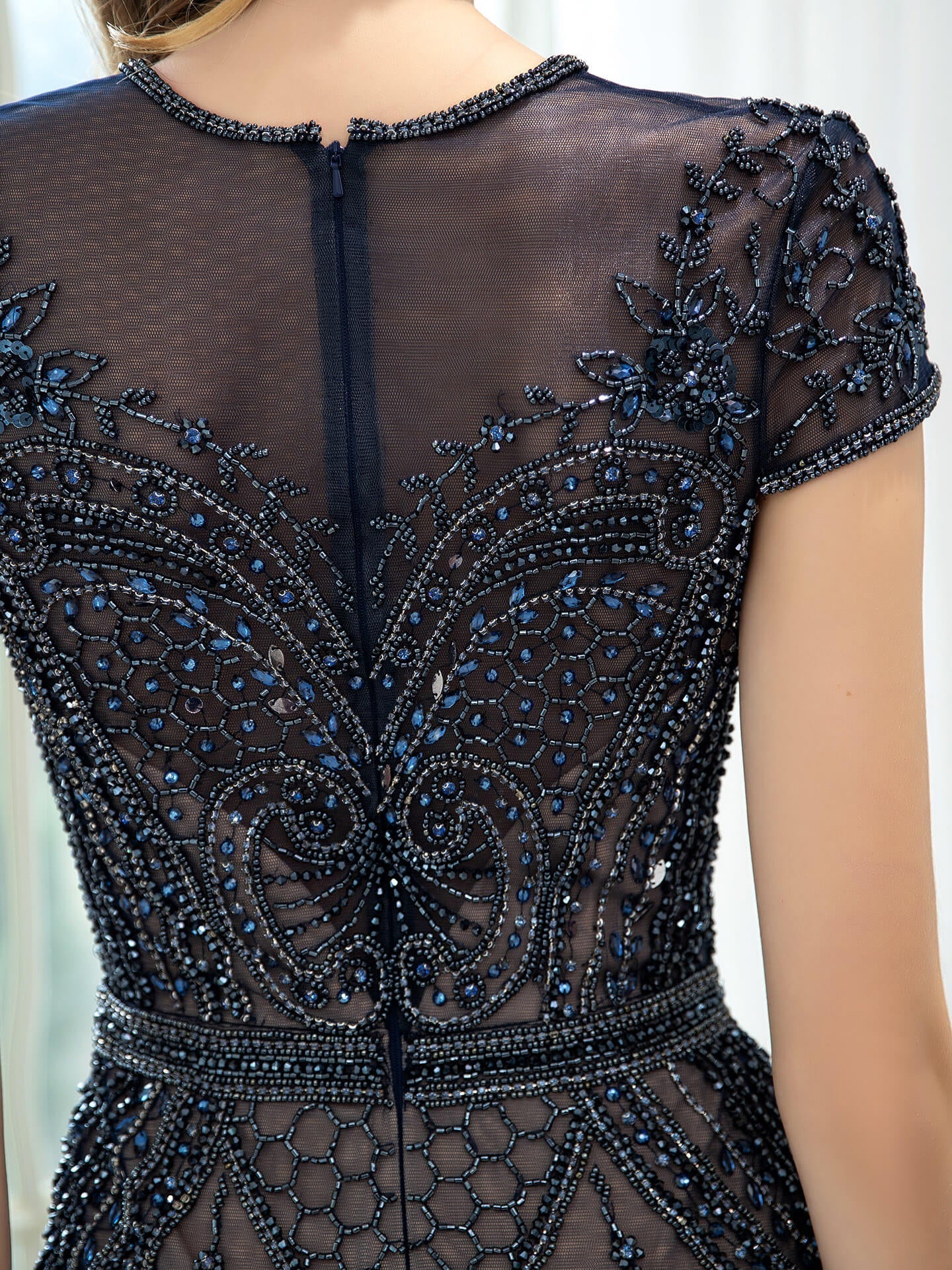 Mermaid / Trumpet Beaded Luxurious Sexy Formal Evening Dresses Cap Sleeveless Floor Length Prom Dresses