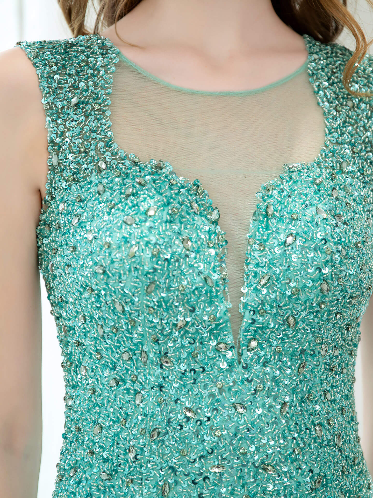 Mermaid / Trumpet Beaded Luxurious Sexy Formal Evening Dresses Sleeveless Floor Length Prom Dresses