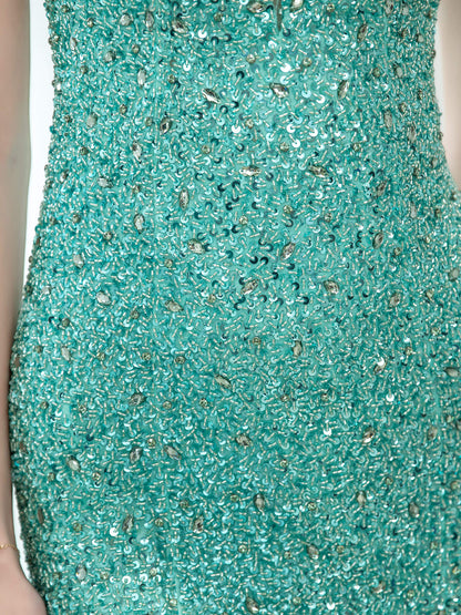 Mermaid / Trumpet Beaded Luxurious Sexy Formal Evening Dresses Sleeveless Floor Length Prom Dresses