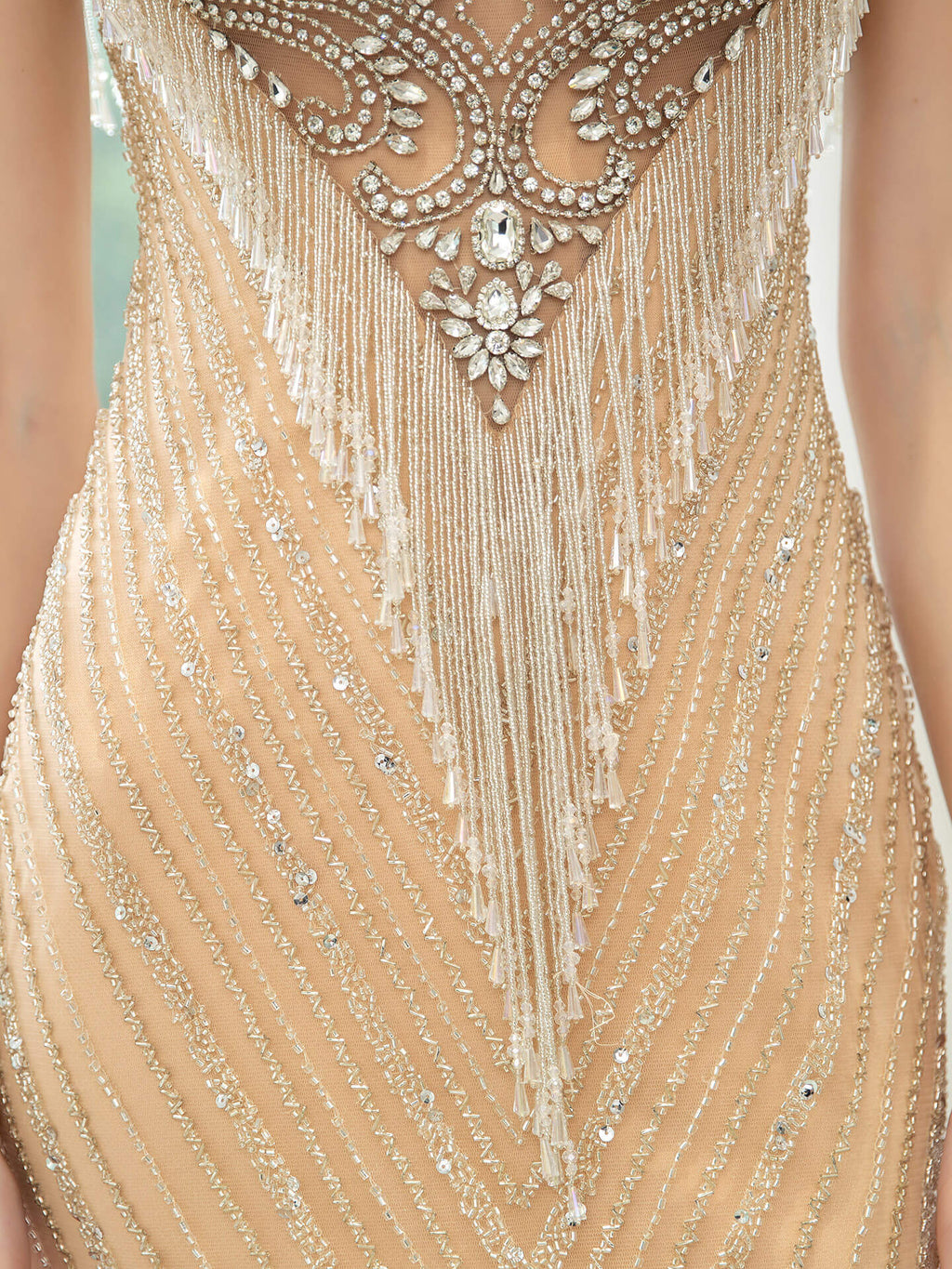Mermaid / Trumpet Beaded Luxurious Sexy Formal Evening Dresses Sleeveless Floor Length Prom Dresses
