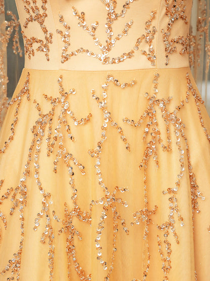 A-line Beaded Luxurious Fashion Formal Evening Dresses Sleeveless Floor Length Prom Dresses