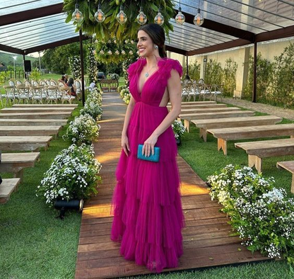 Atemberaubende Abendkleider lange Tüll elegante Ballkleid für Frauen Y5052