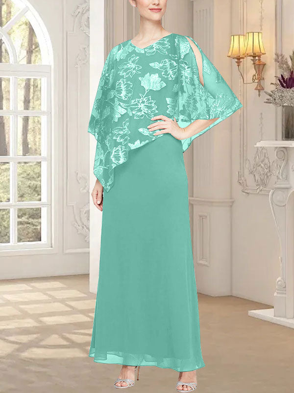 Vestido largo de malla brillante con corpiño asimétrico superpuesto novedoso