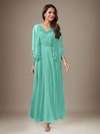 Vestido de gasa con lentejuelas en color ciruela
