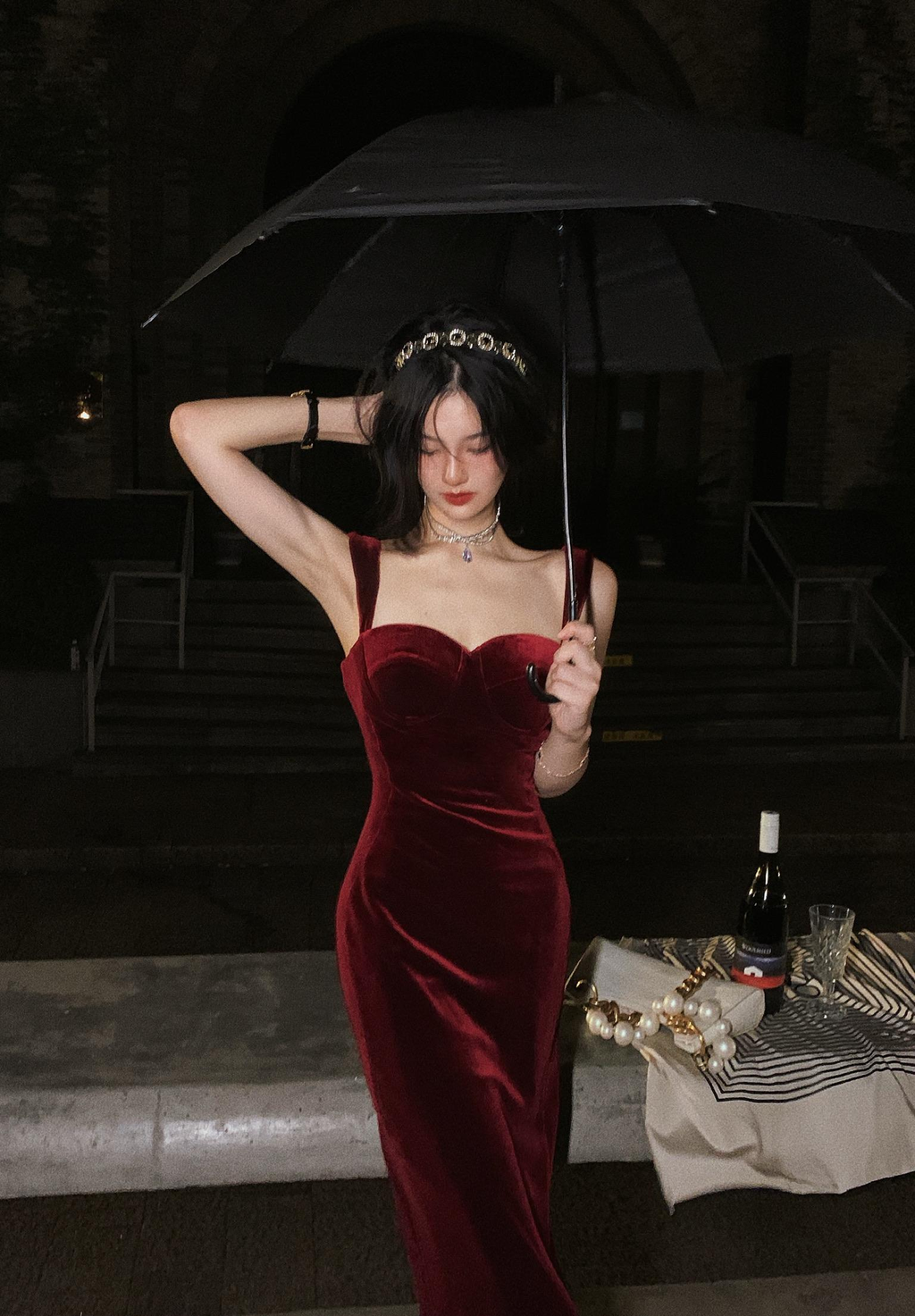 Vestido de terciopelo vintage sin mangas para mujer, vestido ajustado sexy con tirantes finos, elegante vestido de noche Y1654