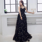 Sexy Black Sweetheart Tulle Long Party Dress, Chic Black Evening Dress Prom Dress Y1159