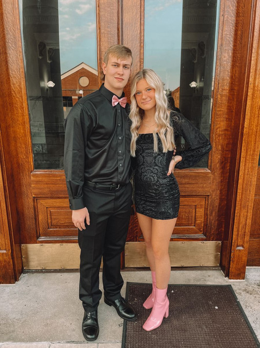 Schwarzes langärmeliges Homecoming-Kleid, schwarzes Abschlusskleid für Teenager Y2096